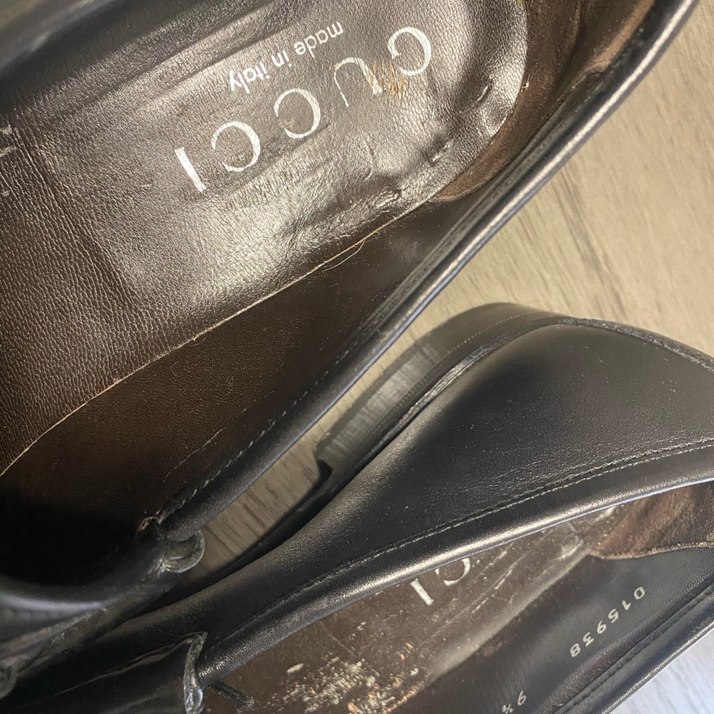 Men’s Vintage Black Leather Gucci Loafers - Picture 6 of 8
